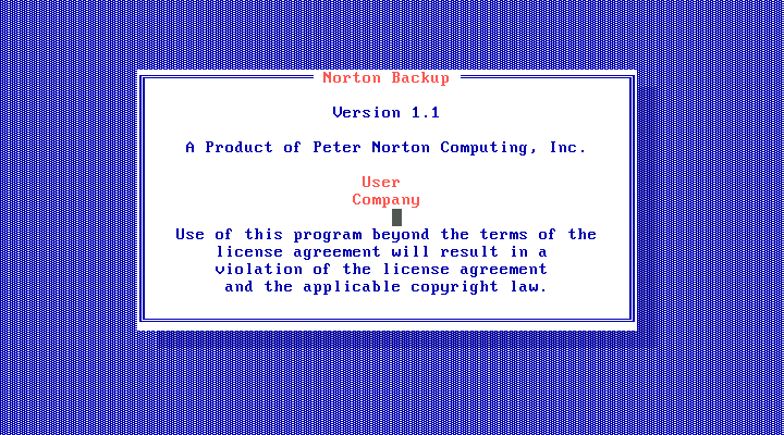 Norton Backup 1.1 - Splash